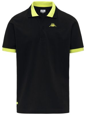 LOGO  NEON - Polo Shirts - Polo - Man - BLACK-NEON YELLOW