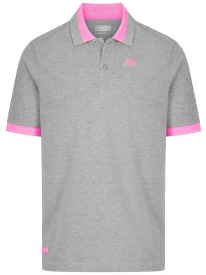 LOGO  NEON - Polo Shirts - Polo - Man - GREY MD MEL-NEON FUCHSIA