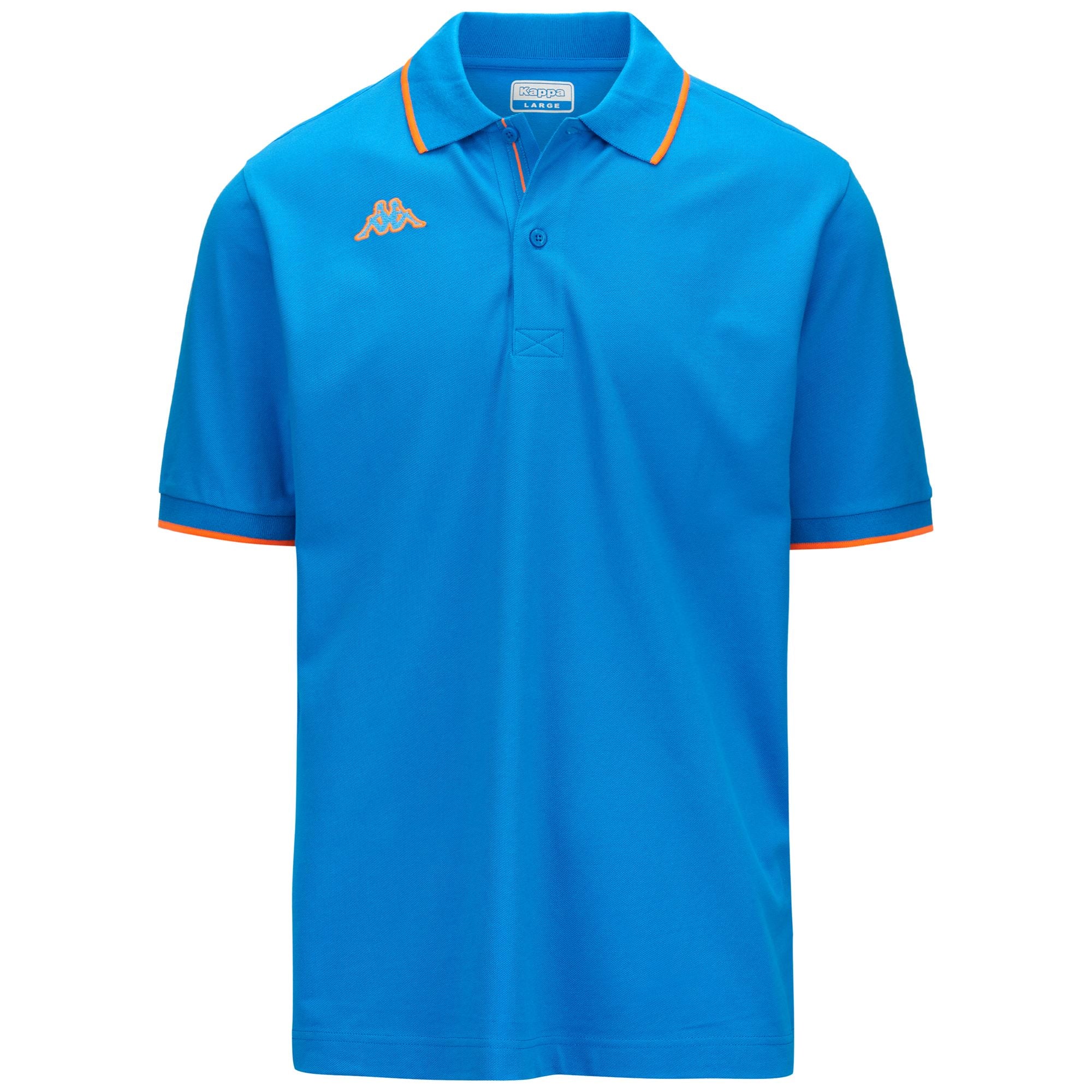 LOGO FLU - Polo Shirts - Polo - Man - BLUE MALIBU-NEON ORANGE