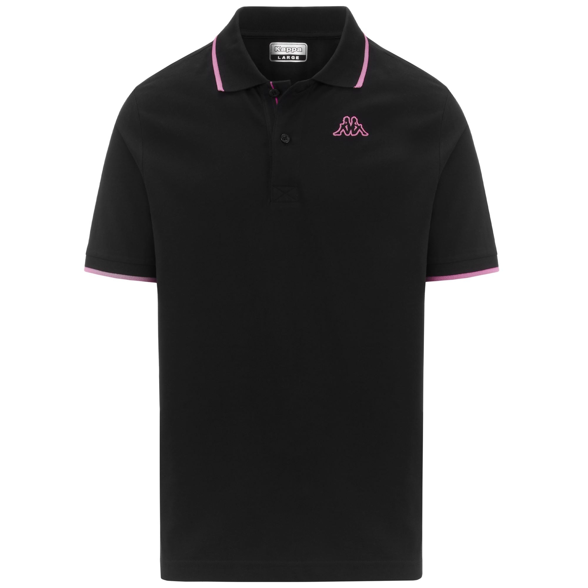 LOGO FLU - Polo Shirts - Polo - Man - BLACK-NEON FUCHSIA