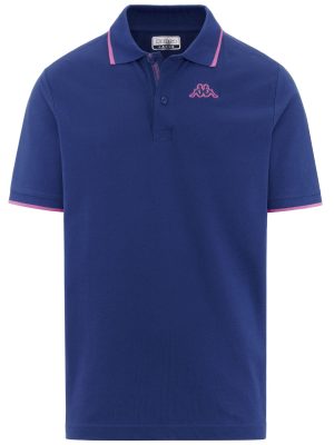 LOGO  FLU - Polo Shirts - Polo - Man - BLUE SURF-NEON FUCHSIA