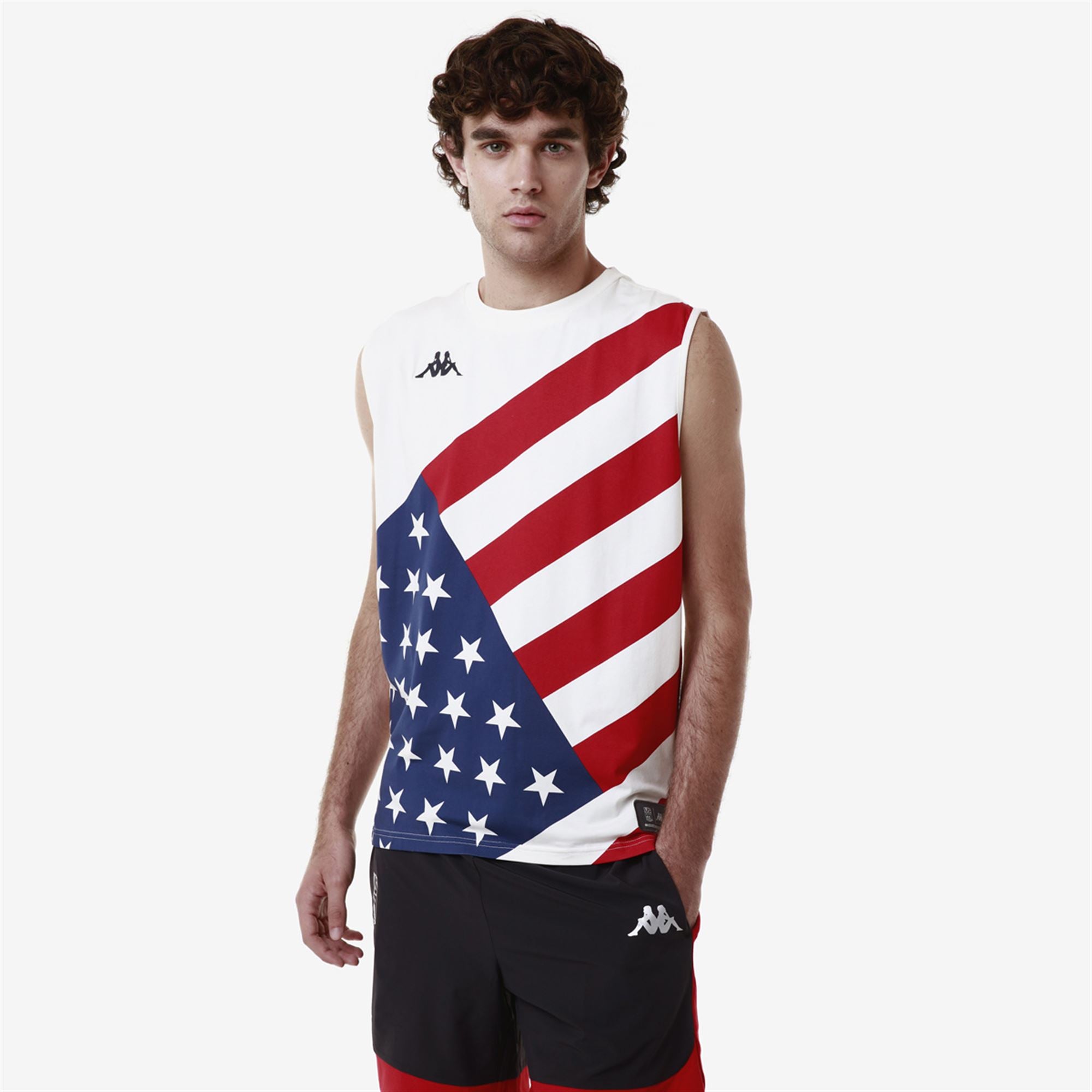 DRIDECA US - T-ShirtsTop - Tank - Unisex - WHITE MILK-BLUE DK-RED - Image 5