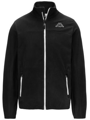 LOGO WIND - Fleece - Jacket - Man - BLACK-WHITE