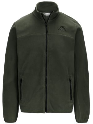 LOGO WIND - Fleece - Jacket - Man - GREEN THYME-BLACK
