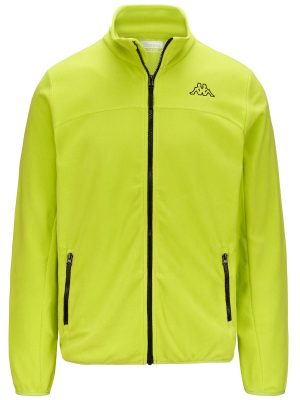 LOGO WIND - Fleece - Jacket - Man - GREEN LIME PUNCH-BLACK