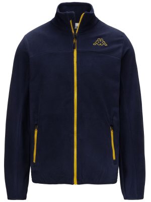 LOGO WIND - Fleece - Jacket - Man - BLUE DK-YELLOW