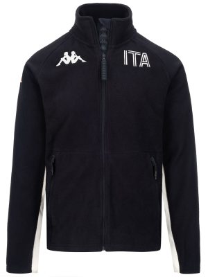 6CENTO 687 ITA - Fleece - Jacket - Man - BLUE DK NAVY-WHITE COCONUT