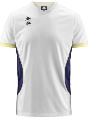 KOMBAT PADEL GHINO - Active Jerseys - Shirt - Man - WHITE-BLUE TWILIGHT-YELLOW LT SULPHUR