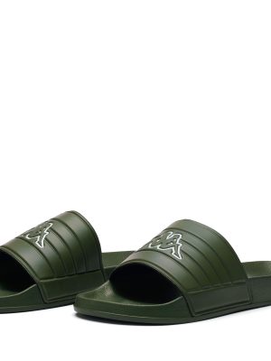 LOGO SARTY - Flip-Flops - Stripe - Unisex - GREEN RIFLE-WHITE