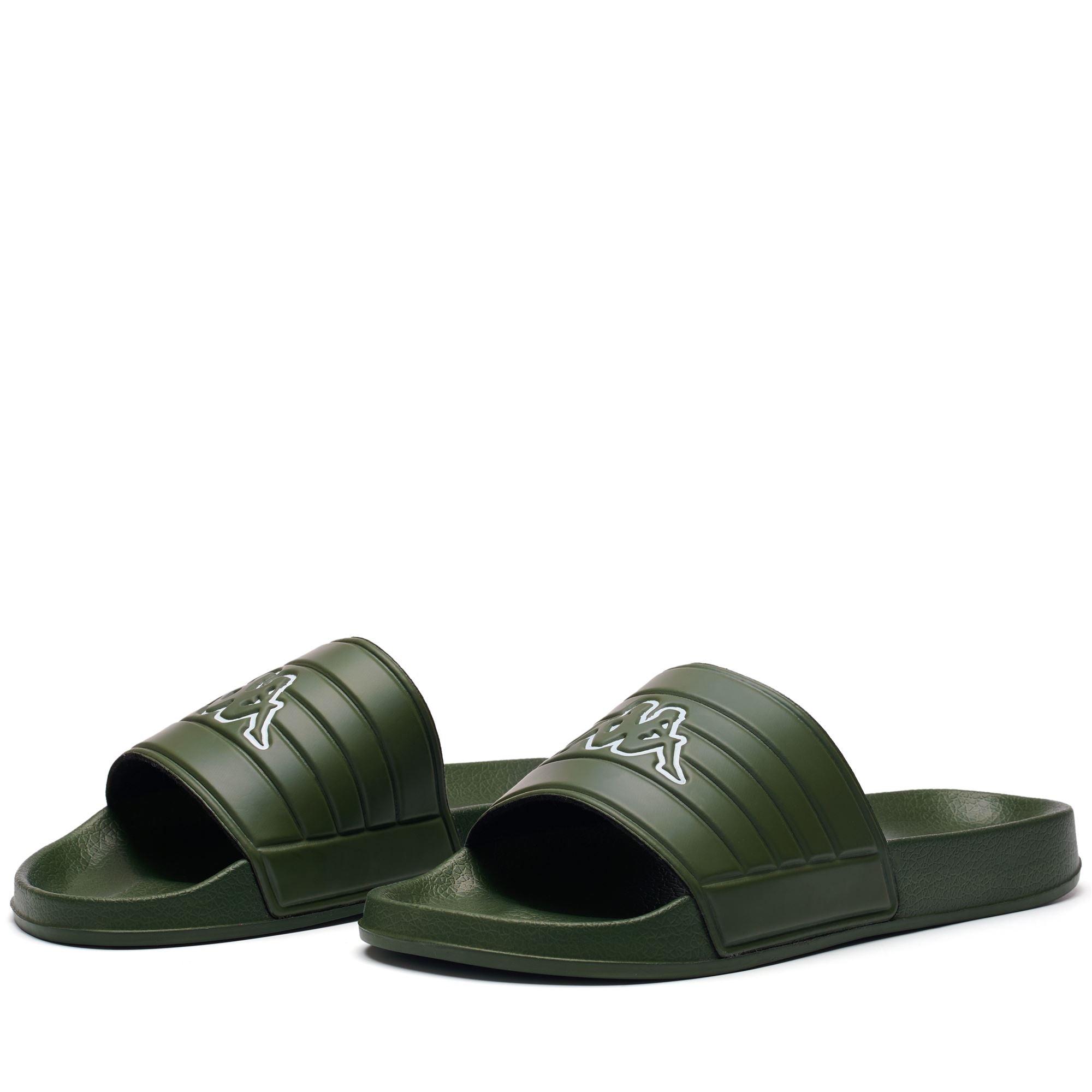 LOGO SARTY - Flip-Flops - Stripe - Unisex - GREEN RIFLE-WHITE