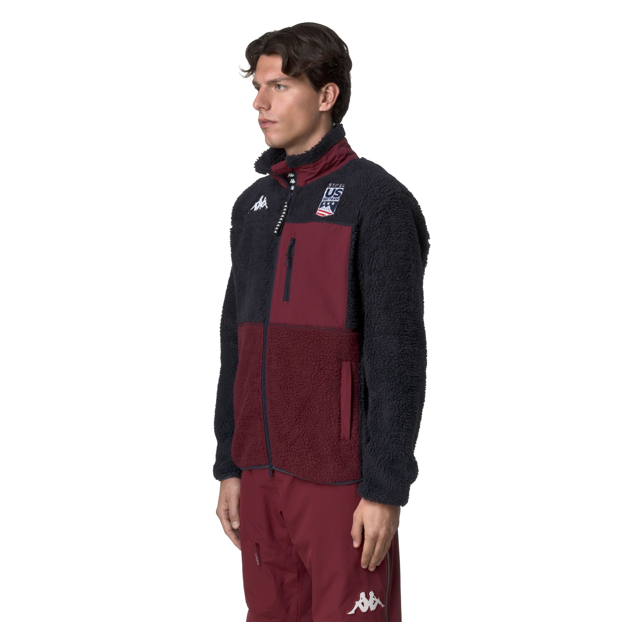 326 US - Fleece - Jacket - Unisex - Blue Baritone-Red Pomegranate - Image 5