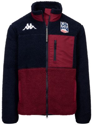 326 US - Fleece - Jacket - Unisex - Blue Baritone-Red Pomegranate