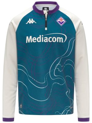 MUZIRAPRE PRO FIORENTINA - Fleece - Jumper - Man - TURQUOISE CRYSTAL-WHITE WHISPER-VIOLET INDIGO