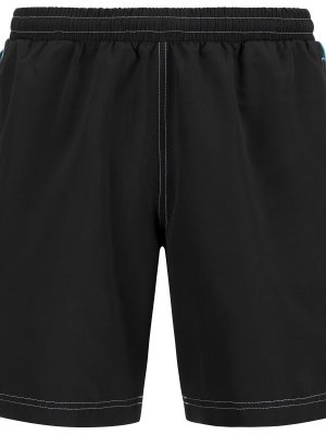 LOGO  BALICRIZ - Bathing Suits - Swimming Trunks - Man - BLACK-TURQUOISE ATOLL-WHITE