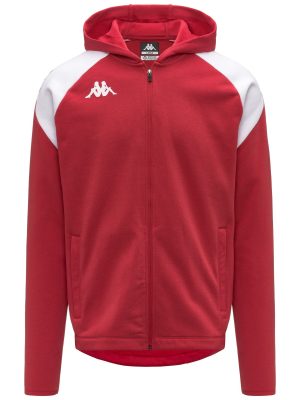 KAPPA4FOOTBALL   LIANTOZI - Fleece - Hoodie Full Zip - Man - RED-WHITE