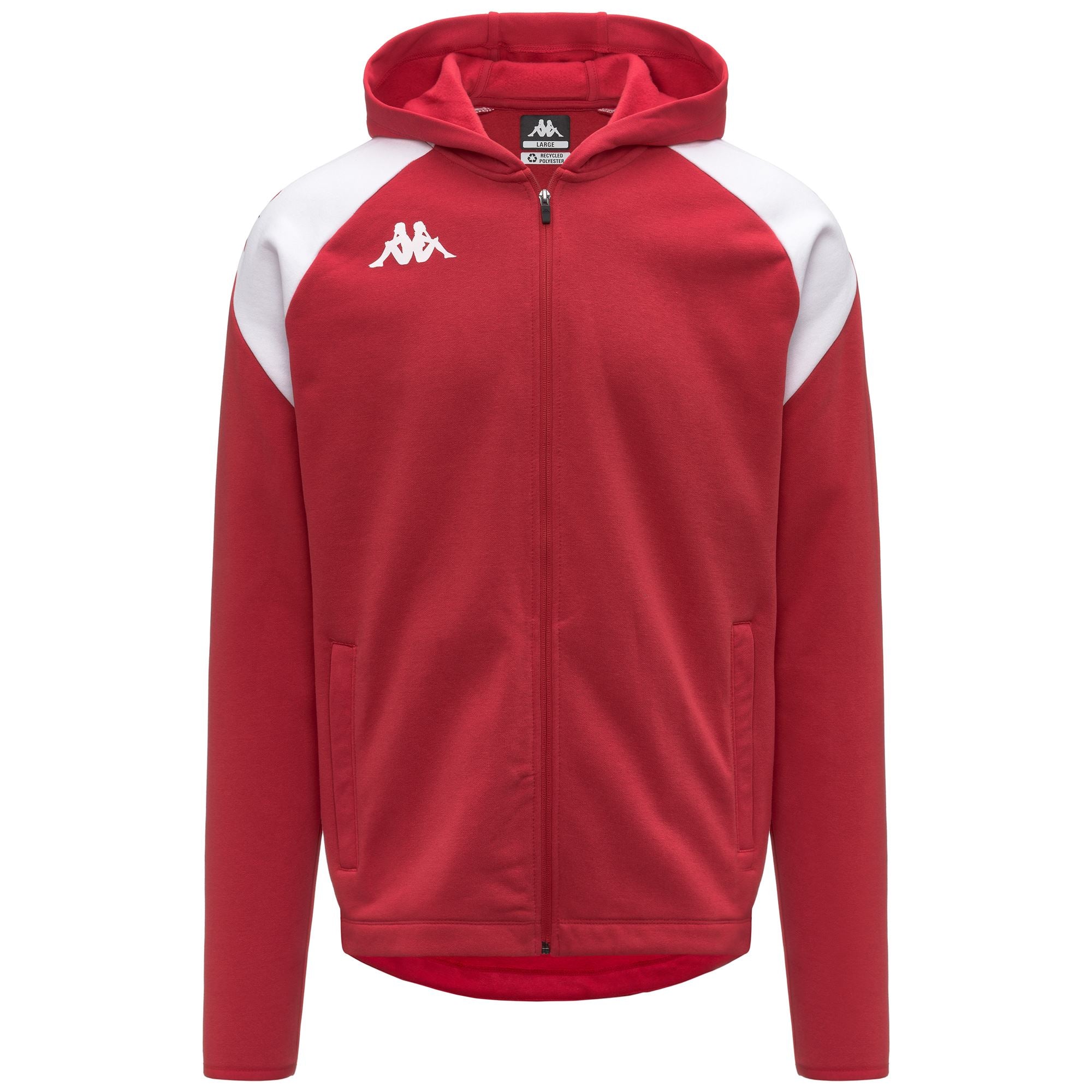 KAPPA4FOOTBALL LIANTOZI - Fleece - Hoodie Full Zip - Man - RED-WHITE