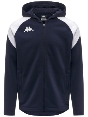 KAPPA4FOOTBALL   LIANTOZI - Fleece - Hoodie Full Zip - Man - BLUE MARINE-WHITE