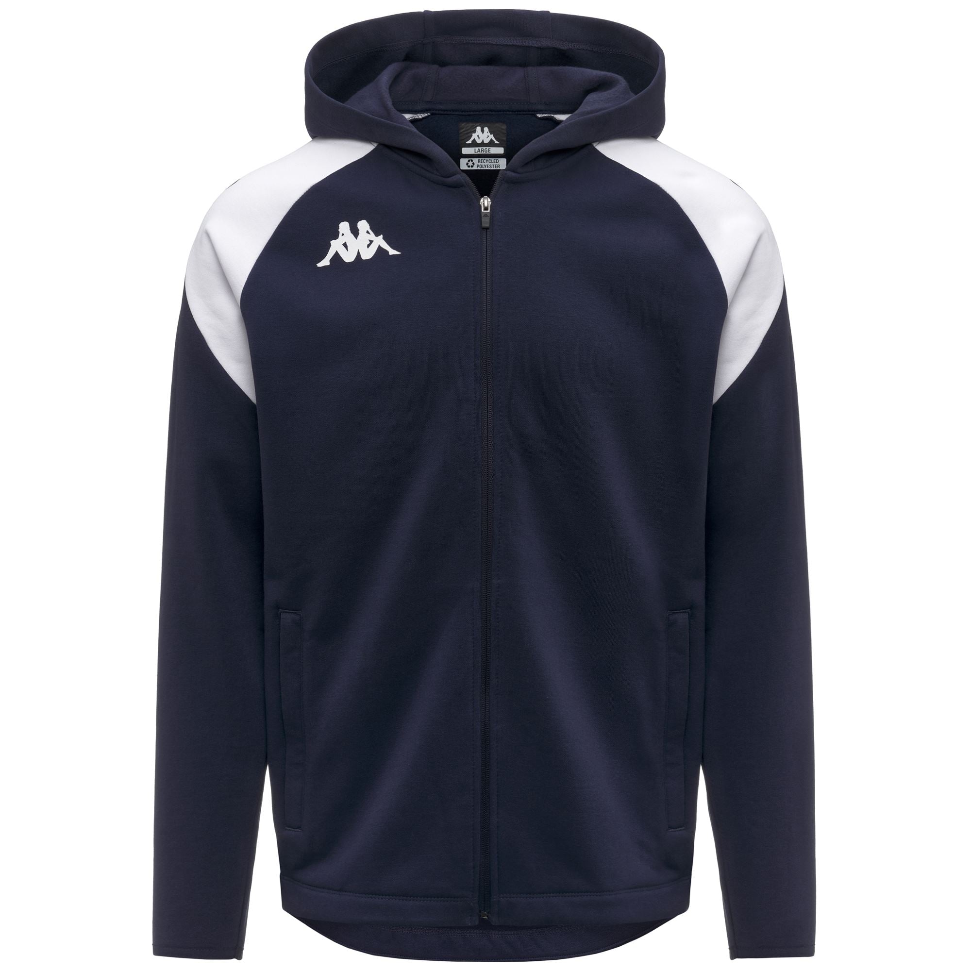 KAPPA4FOOTBALL LIANTOZI - Fleece - Hoodie Full Zip - Man - BLUE MARINE-WHITE