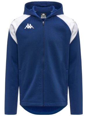 KAPPA4FOOTBALL   LIANTOZI - Fleece - Hoodie Full Zip - Man - BLUE SAPPHIRE-WHITE