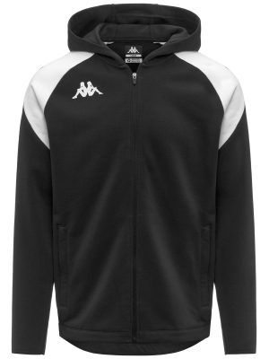 KAPPA4FOOTBALL   LIANTOZI - Fleece - Hoodie Full Zip - Man - BLACK-WHITE