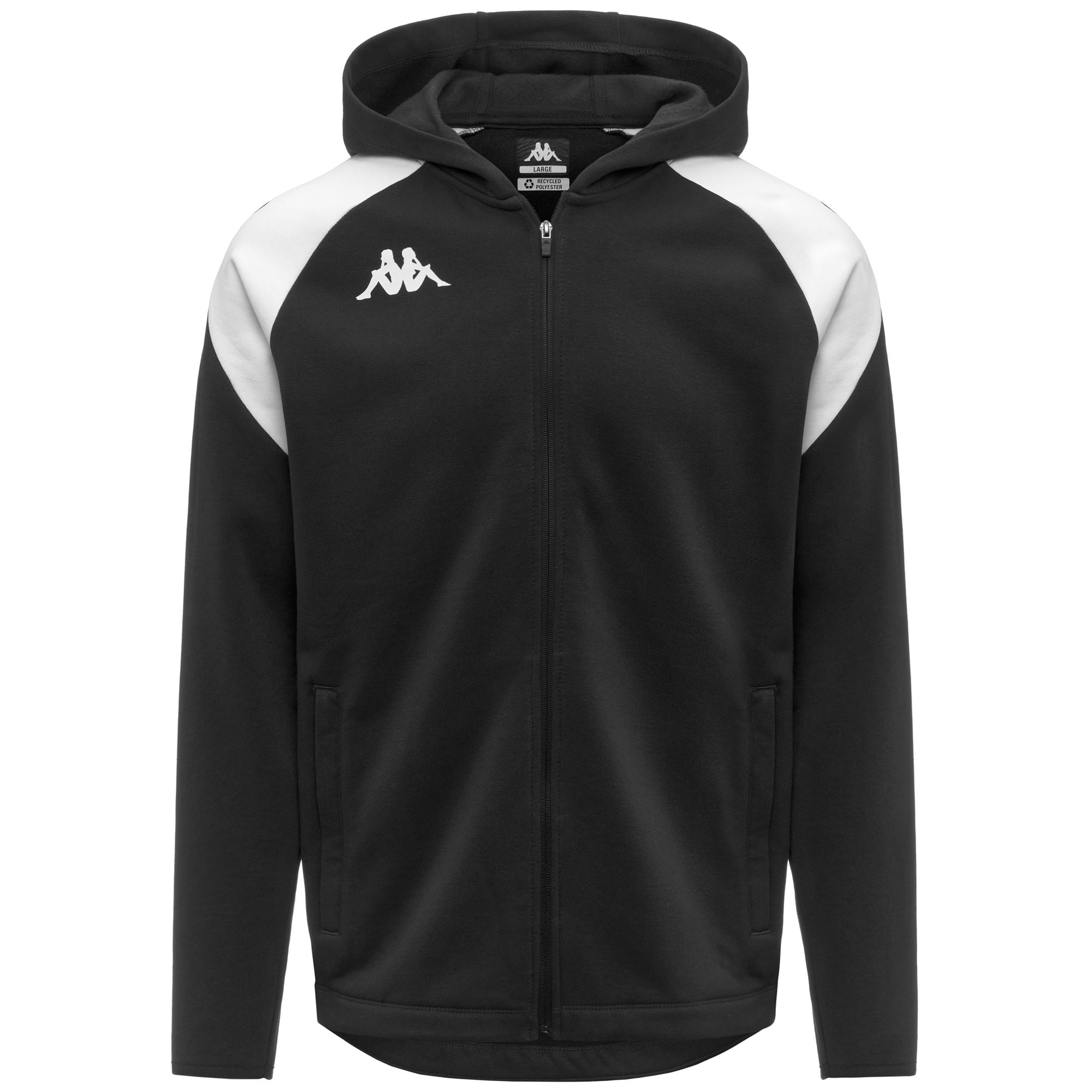 KAPPA4FOOTBALL LIANTOZI - Fleece - Hoodie Full Zip - Man - BLACK-WHITE