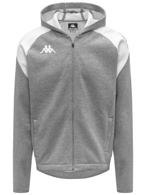 KAPPA4FOOTBALL   LIANTOZI - Fleece - Hoodie Full Zip - Man - GREY MELANGE-WHITE