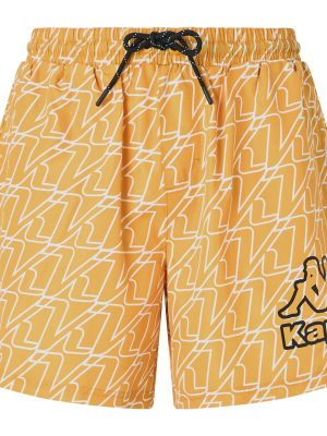 LOGO GUCINO - Bathing Suits - Swimming Trunks - Man - YELLOW GOLDEN