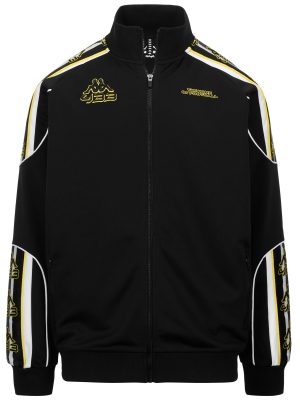 222 BANDA SAACHIS 433 - Fleece - Jacket - Man - BLACK-WHITE-YELLOW BLAZING