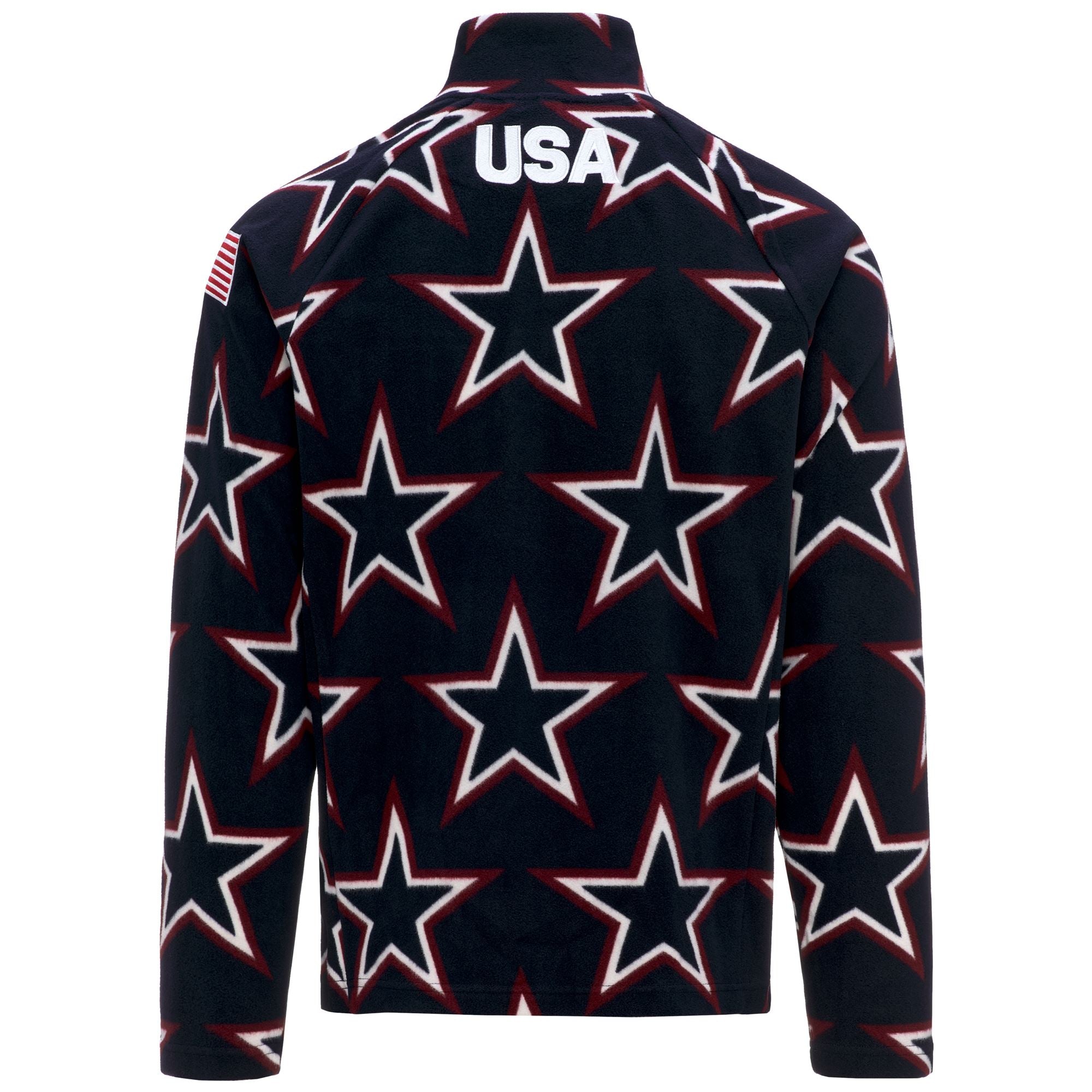 818G US - Fleece - Jacket - Unisex - Blue Baritone-Pomgranate-White - Image 3