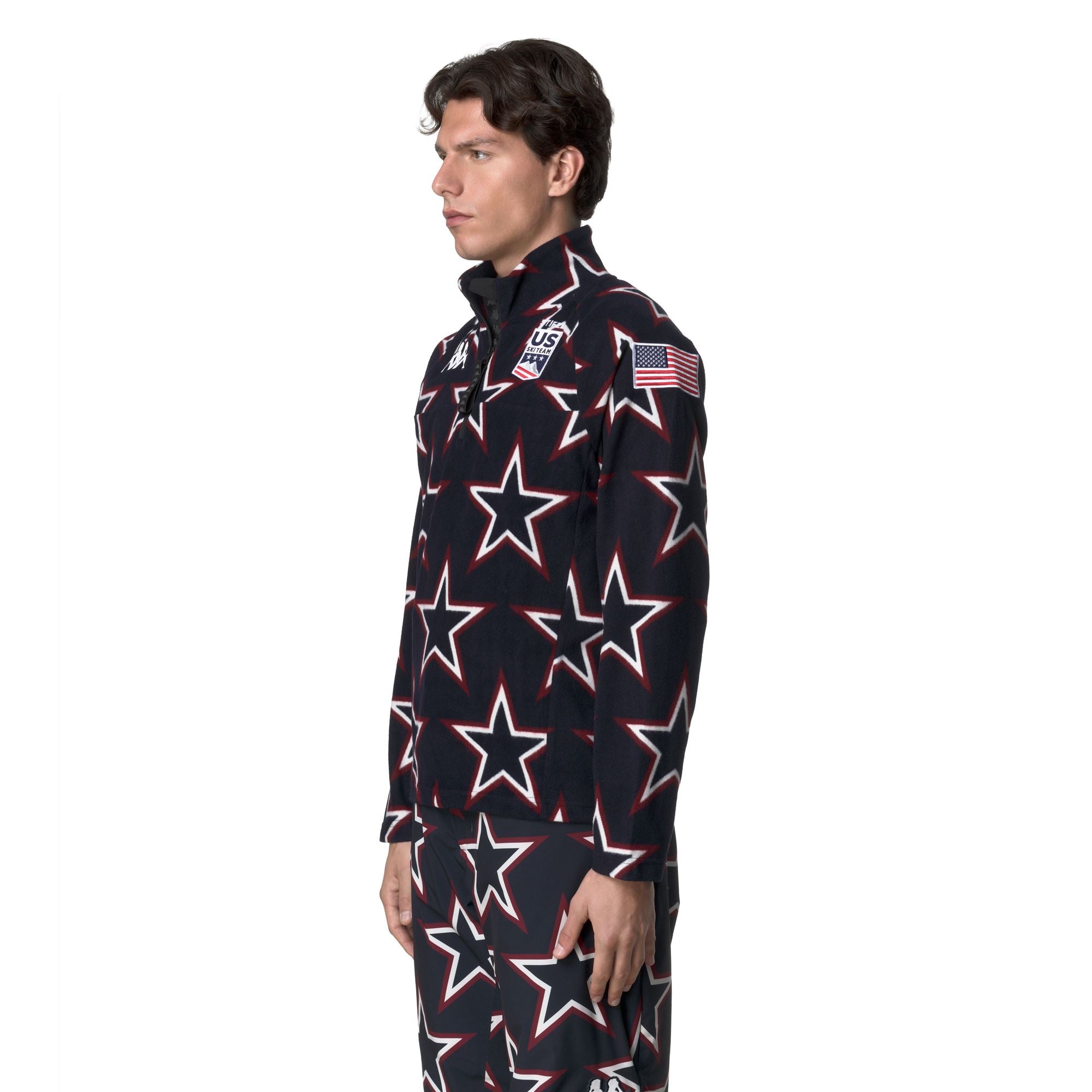 818G US - Fleece - Jacket - Unisex - Blue Baritone-Pomgranate-White - Image 5