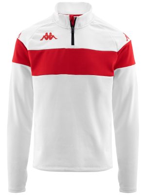 KAPPA4FOOTBALL DOVARE - Fleece - Jumper - Man - WHITE-RED