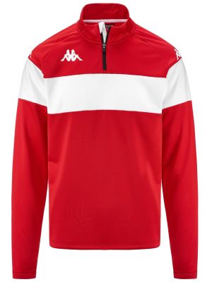 KAPPA4FOOTBALL DOVARE - Fleece - Jumper - Man - RED-WHITE