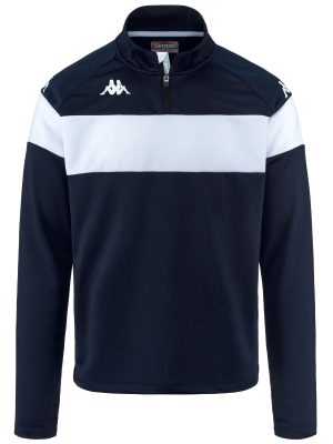 KAPPA4FOOTBALL DOVARE - Fleece - Jumper - Man - BLUE MARINE-WHITE