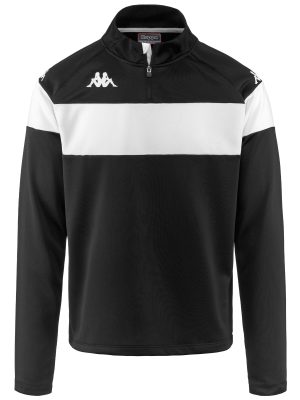 KAPPA4FOOTBALL DOVARE - Fleece - Jumper - Man - BLACK-WHITE