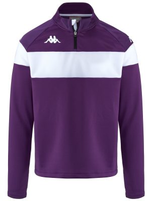 KAPPA4FOOTBALL DOVARE - Fleece - Jumper - Man - VIOLET INDIGO-WHITE