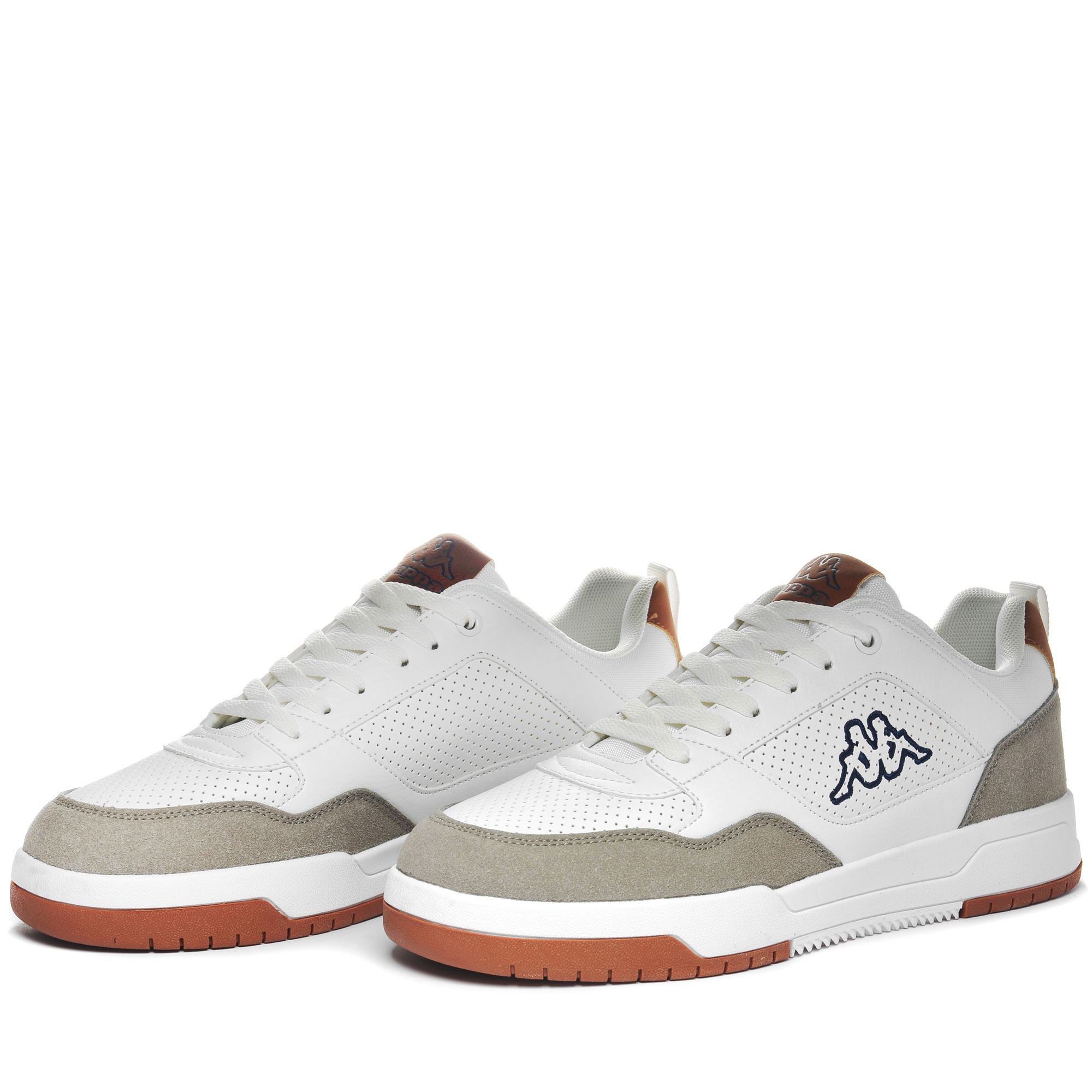 LOGO MANIS - Sneakers - Low Cut - Man - WHITE-BROWN DK KHAKI