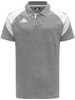 KAPPA4FOOTBALL   LANETTO - Polo Shirts - Polo - Man - GREY MELANGE-WHITE