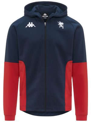 MEQUO GENOA - Fleece - Jacket - Man - BLUE DK-RED BLAZE
