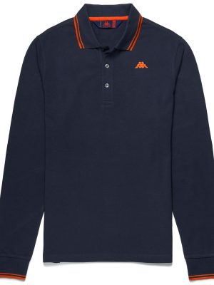 GORD - La polo Robe di Kappa - Polo - Man - BLUE NAVY-ORANGE RED