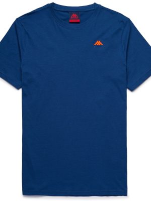 LUC - T-ShirtsTop - T-Shirt - Man - BLUE MD COBALT-ORANGE TIGERLILY