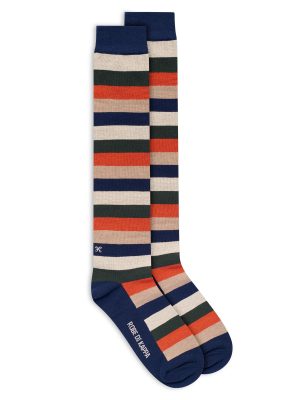 VISOLA - Socks - Knee High Sock - Man - BLUE IRIS-BEIGE DK-ORANGE DK-GREEN JUNE-BEIGE CLAY
