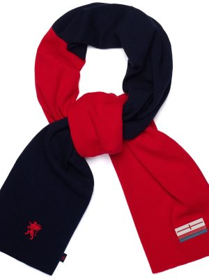 JAMIL GENOA - Scarves - SCARF - Unisex - BLUE MARINE-RED BLAZE