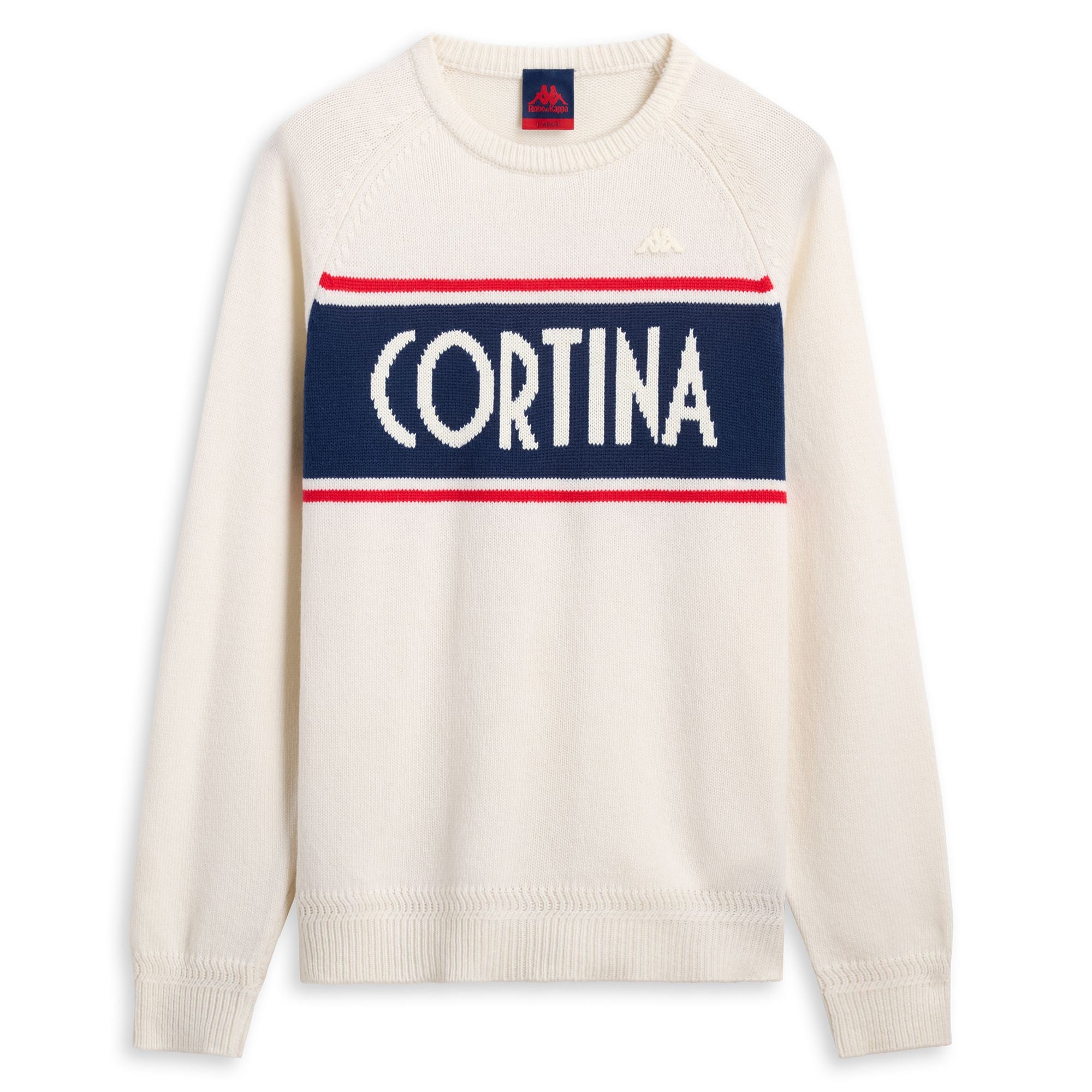 EROI KNIT CORTINA - KNITWEAR - Jumper - Man - WHITE NATURAL-BLUE-RED