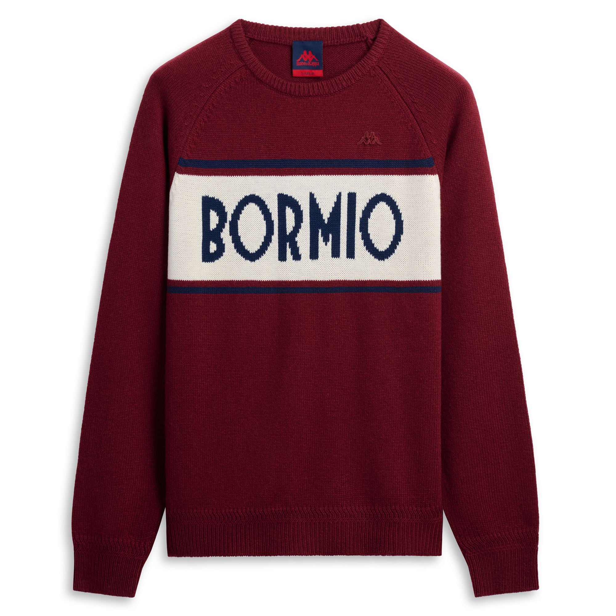 EROI KNIT BORMIO - KNITWEAR - Jumper - Man - RED POMEGRANATE-WHITE NATURAL-BLUE