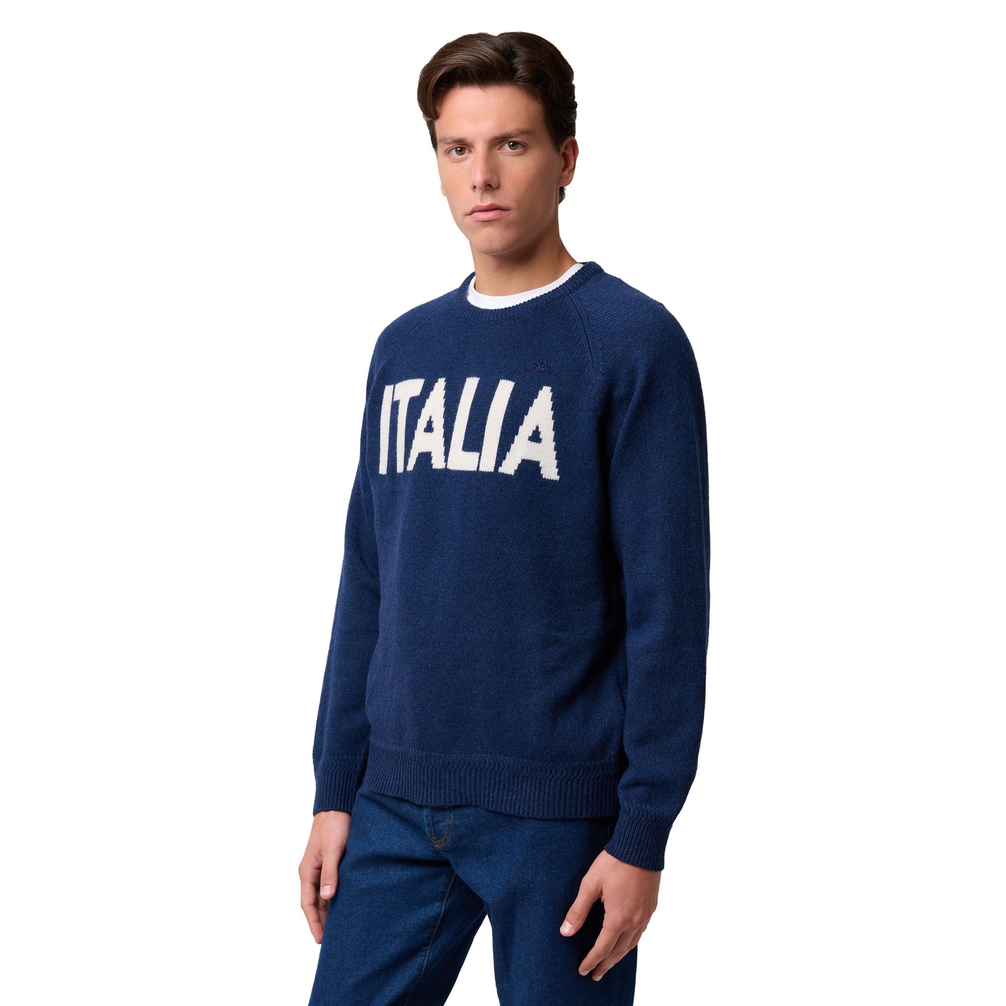 EROI KNIT ITALIA - KNITWEAR - Jumper - Man - BLUE IRIS-WHITE NATURAL - Image 6