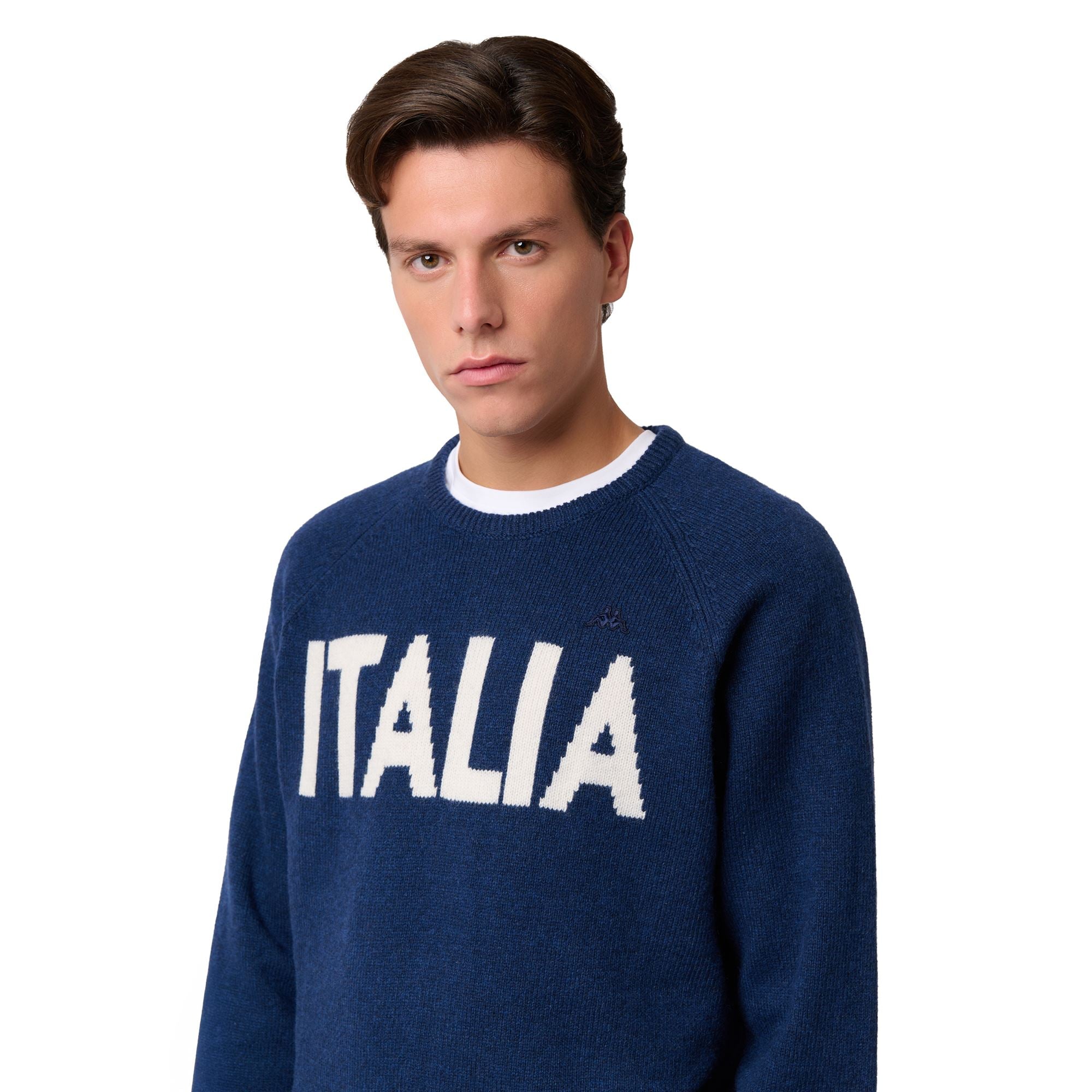 EROI KNIT ITALIA - KNITWEAR - Jumper - Man - BLUE IRIS-WHITE NATURAL - Image 5