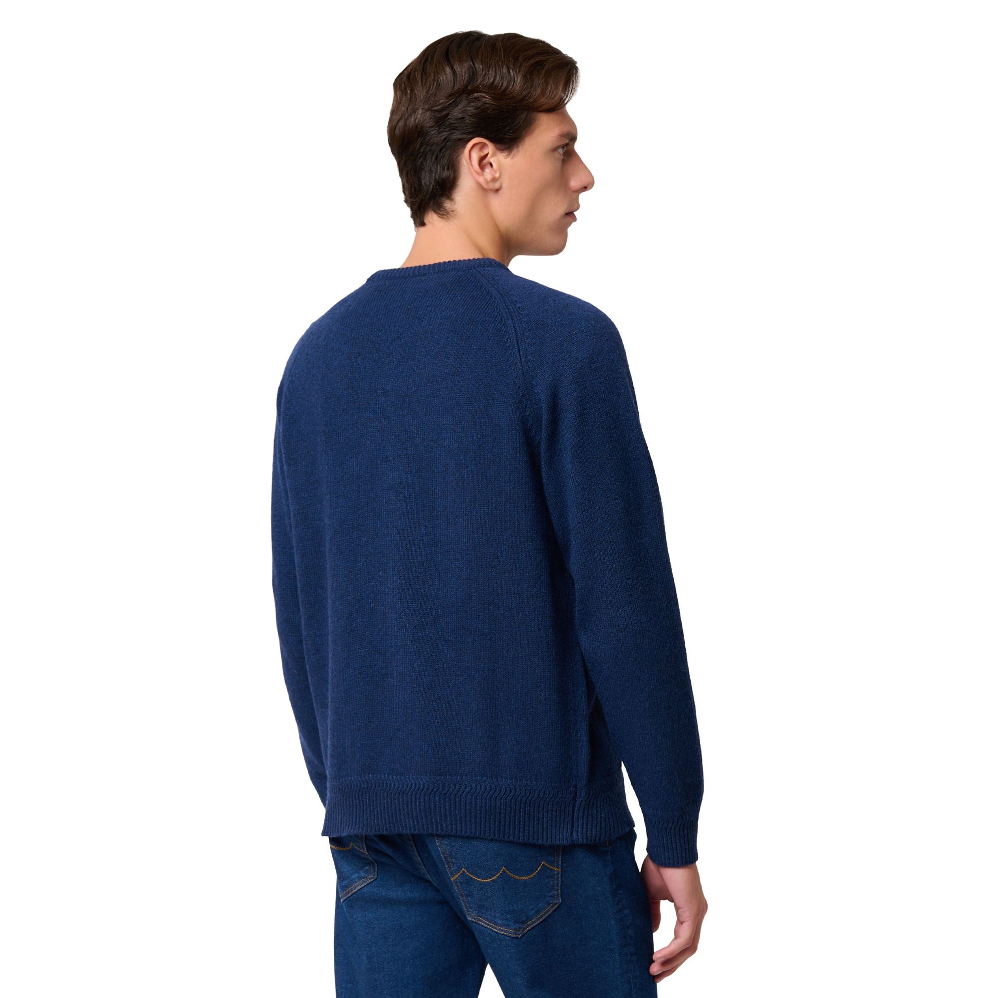 EROI KNIT ITALIA - KNITWEAR - Jumper - Man - BLUE IRIS-WHITE NATURAL - Image 4