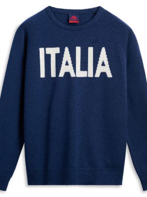 EROI KNIT ITALIA - KNITWEAR - Jumper - Man - BLUE IRIS-WHITE NATURAL