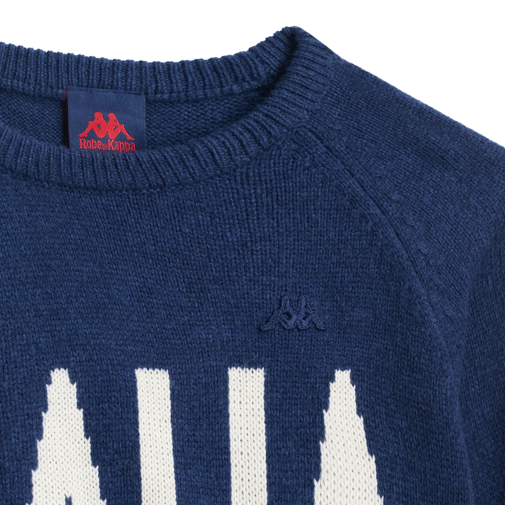 EROI KNIT ITALIA - KNITWEAR - Jumper - Man - BLUE IRIS-WHITE NATURAL - Image 3