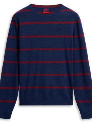 GROS - KNITWEAR - Pull  Over - Man - BLUE IRIS-RED POMEGRANATE